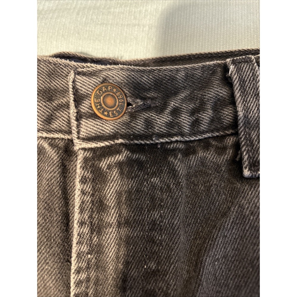 Vintage Gap Classic Fit High Waisted Jeans 12 Long Made in USA Faded Black Denim - Picture 2 of 11
